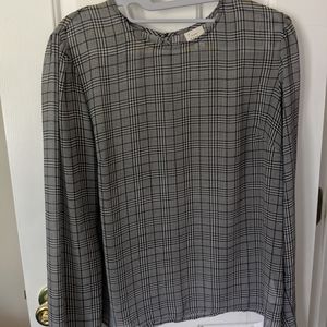 Black plaid blouse